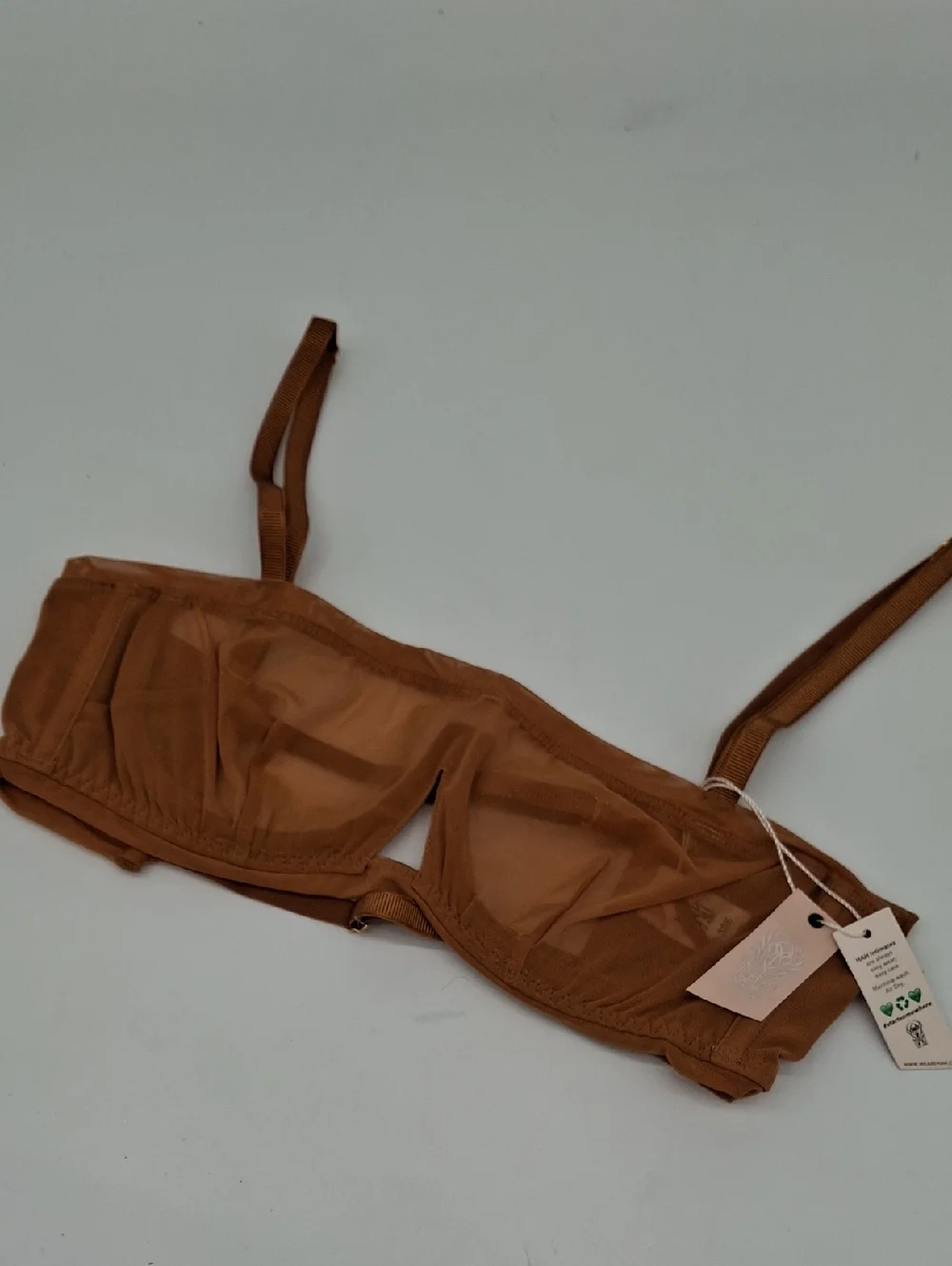 Free People We Are HAH Wired Mesh Bra Brown Sugar B-Cup